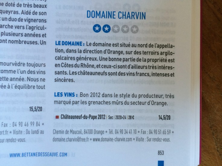 Bettane Desseauve 2015 Domaine Charvin